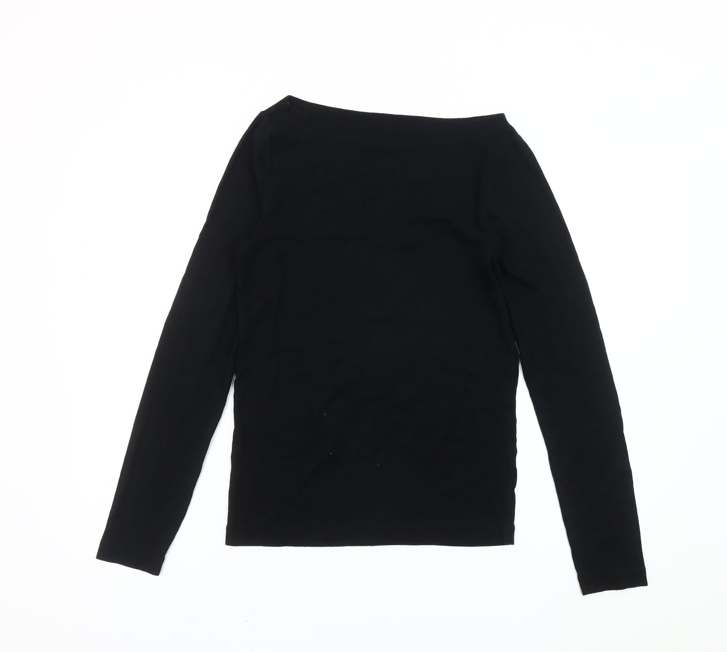 GAP Women's Black Basic Long Sleeve Boat Neck Blouse