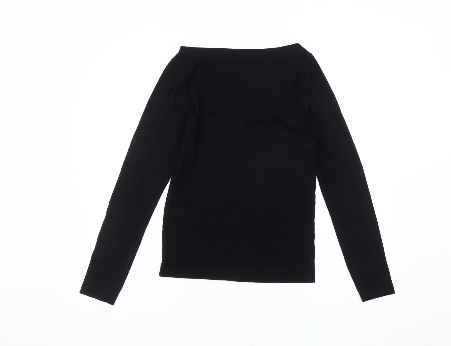 GAP Women's Black Basic Long Sleeve Boat Neck Blouse