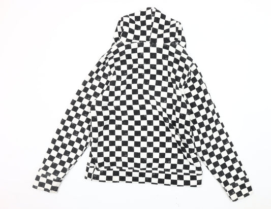 Hollister Men's Black Check Pullover Hoodie, L, Classic Style
