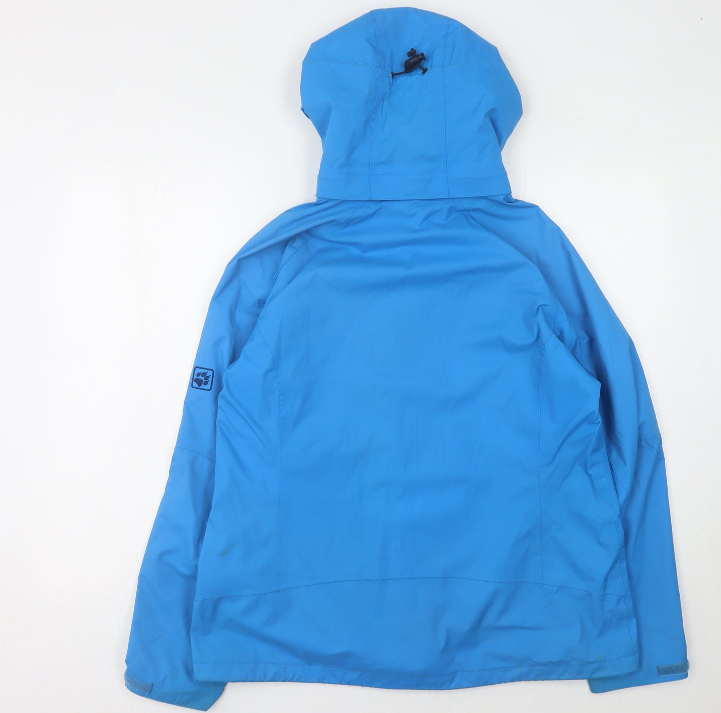 Jack Wolfskin Women's Blue Hooded Rain Coat Size 16