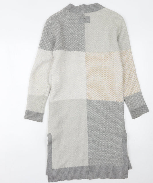 White Stuff Women’s Grey Open Front Cardigan, Size 12, Wool Blend