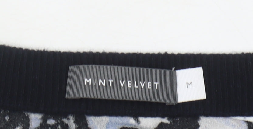 Close-up detail of Mint Velvet Women's Black M Animal Print Pullover
