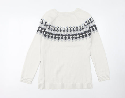 Henri Lloyd Women's Grey M Fair Isle Pullover Jumper