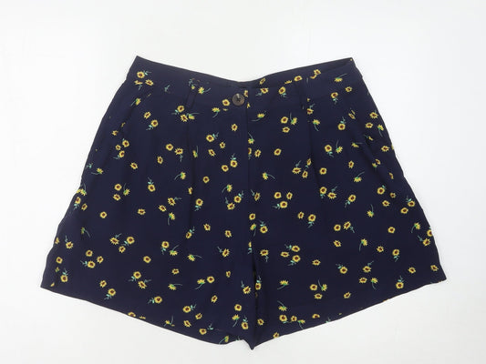 Joules Women’s Blue Floral Shorts, Size 12, Casual Summer Wear