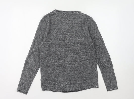 SMOG Men's Grey Slim Fit Pullover Jumper XS