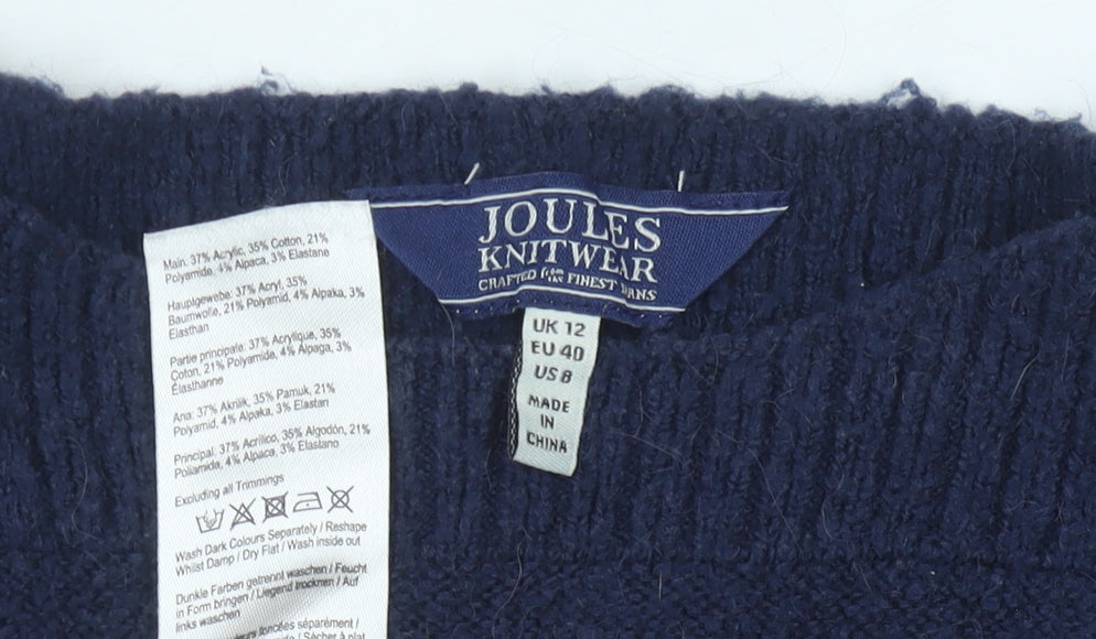 Joules Women’s Blue Striped Pullover Jumper Size 12