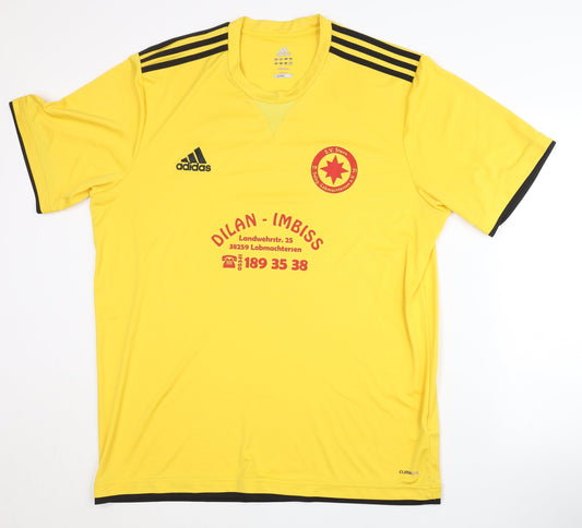 Adidas Mens Yellow XL Football Jersey T-Shirt