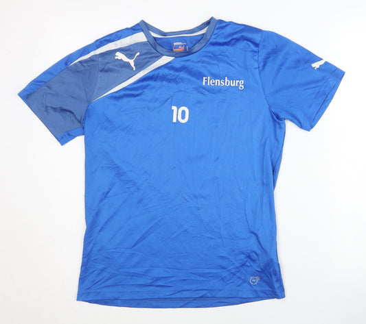 Additional front view of Puma Men's Blue Jersey T-Shirt, size S, - Gym & Training