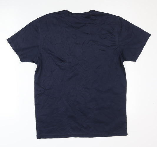 Identic Men's Blue M Graphic Print T-Shirt Sports