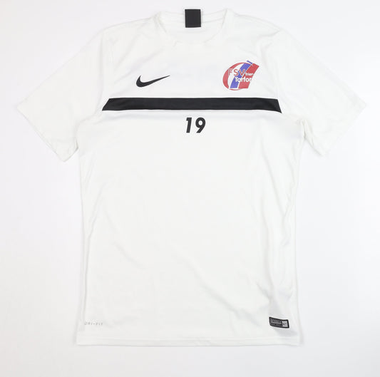 Nike Men's White Football Jersey T-Shirt M