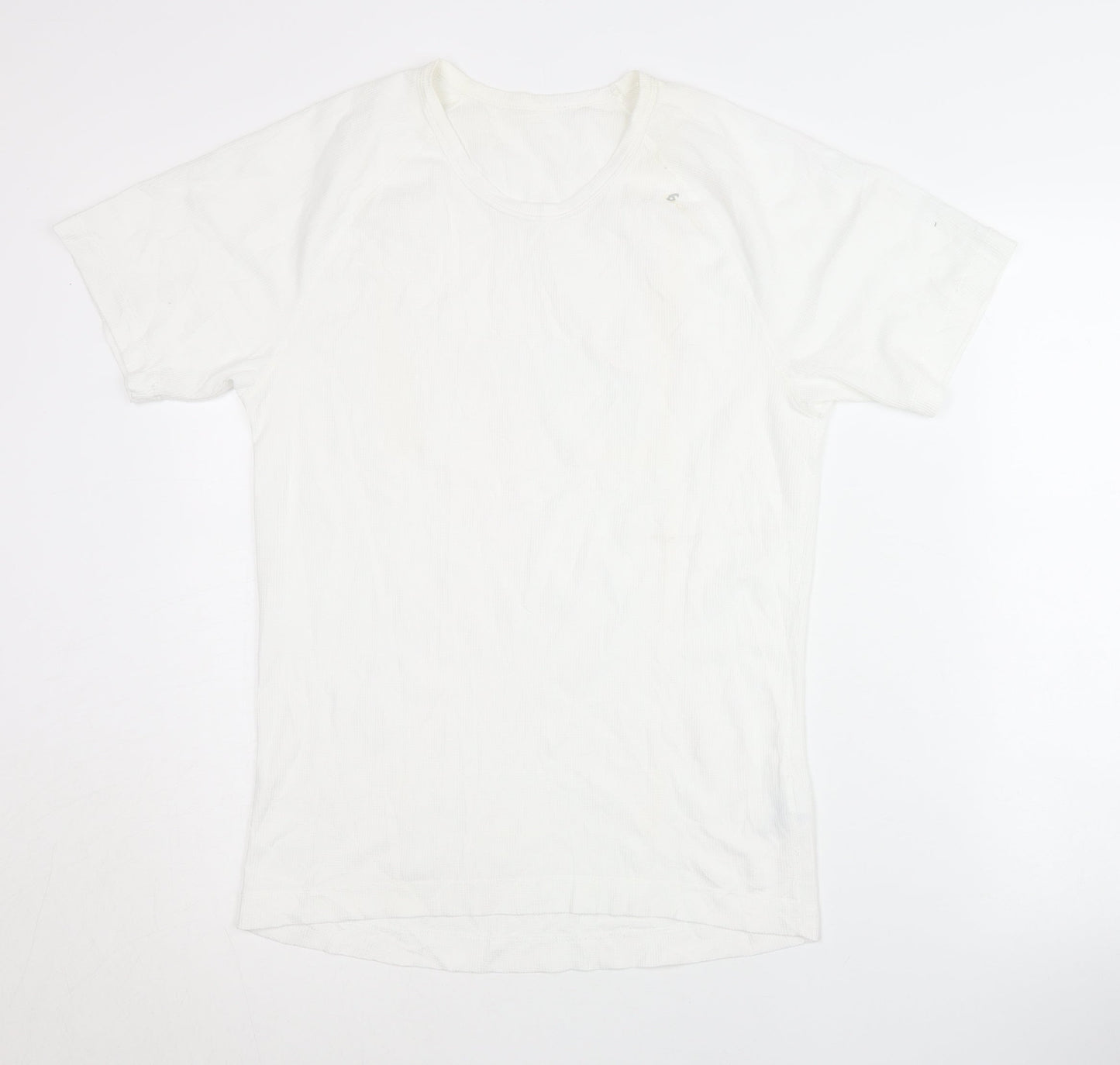 Odlo Men's White T-Shirt, M, Solid, Machine Washable