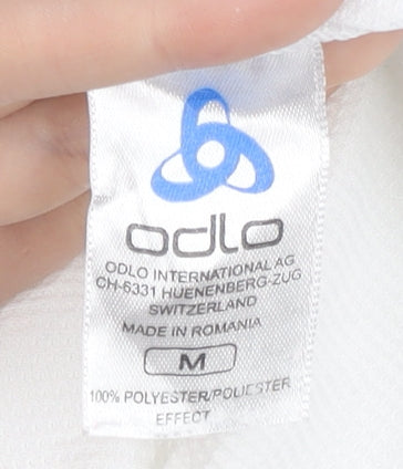 Odlo Men's White T-Shirt, M, Solid, Machine Washable