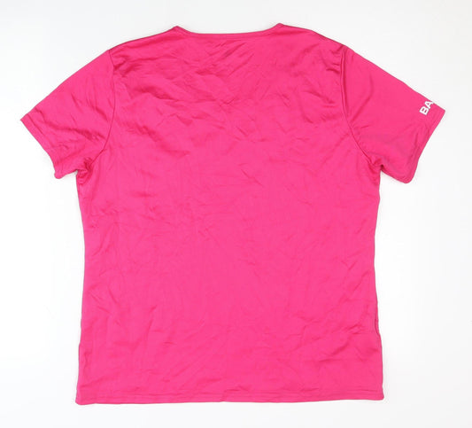 Odlo Women's Pink V-Neck Running T-Shirt L