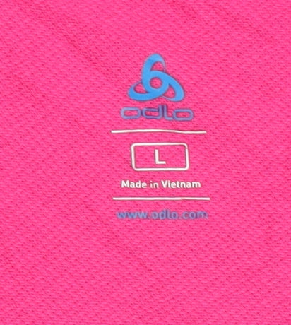 Odlo Women's Pink V-Neck Running T-Shirt L
