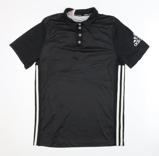 Adidas Boys Black Polo Shirt, 13-14 Years, Sports Style