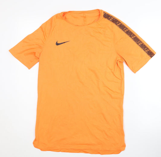 Nike Men's Orange Mesh T-Shirt, Size S, Sports Activewear