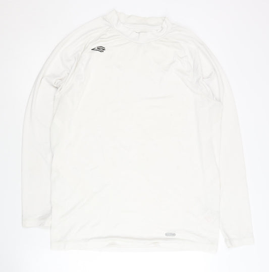 Additional front view of Umbro Men's White Long Sleeve Pullover XXL Top