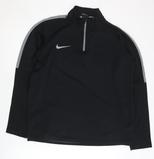Mens UK M Regular Nike Black 1/4 Zip Sweatshirt