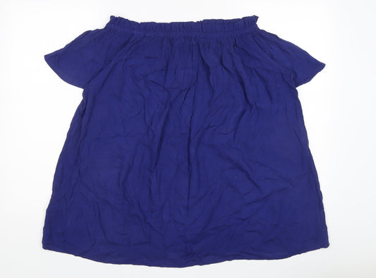 Womens UK Size L JD Williams Blue Viscose Blouse