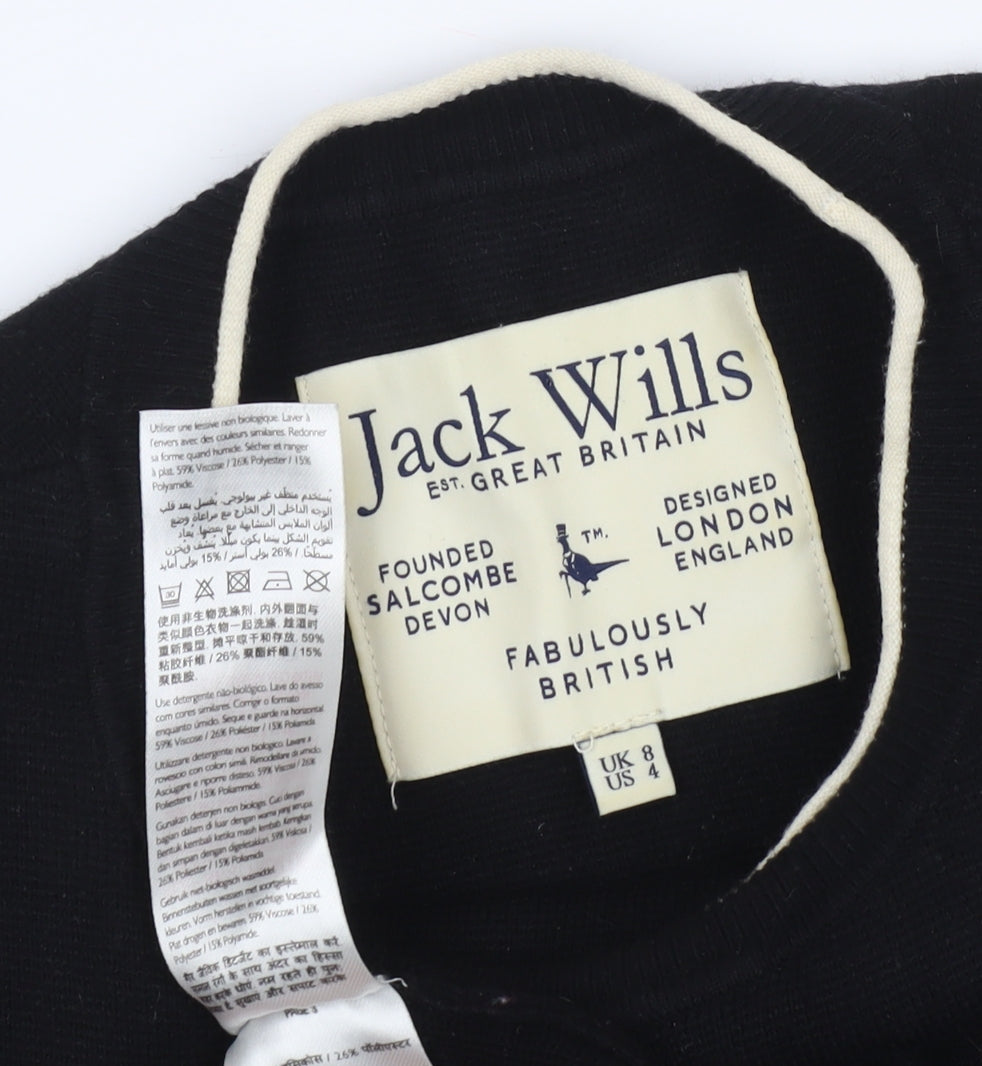 Jack Wills Women's Black Long Sleeve Dress, Size 8