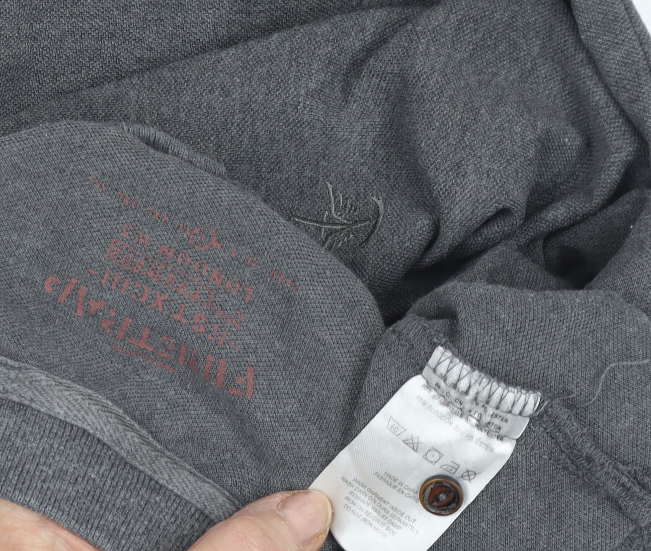 Firetrap Men's Grey Polo Shirt, Size M, Casual Wear