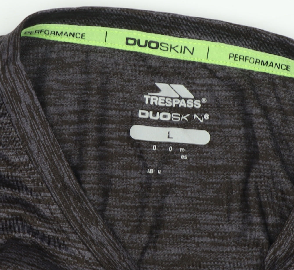 Trespass Men's Grey L T-Shirt Gym Training Moisture Wicking