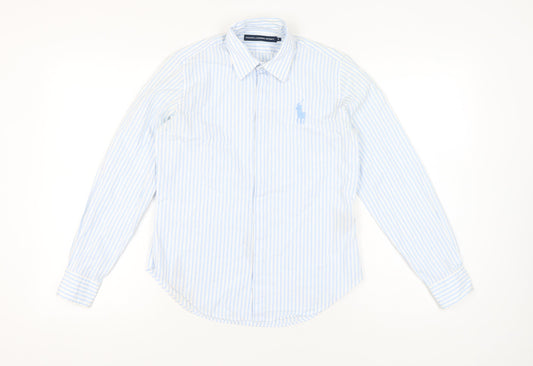 Ralph Lauren Women's Blue Stripe Button-Up Shirt