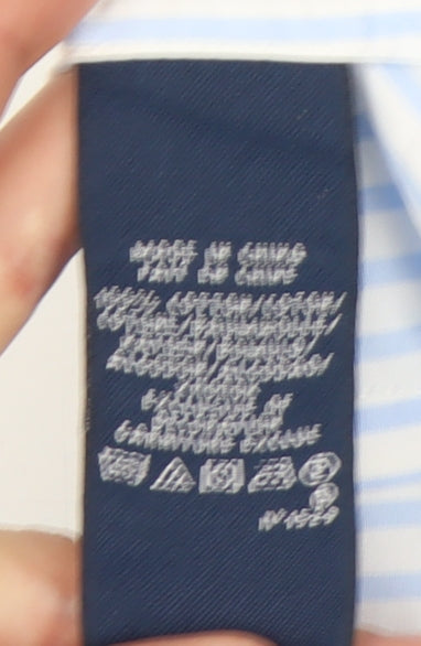 Ralph Lauren Women's Blue Stripe Button-Up Shirt