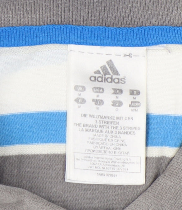 Adidas Men's Multicoloured Striped Polo Shirt M