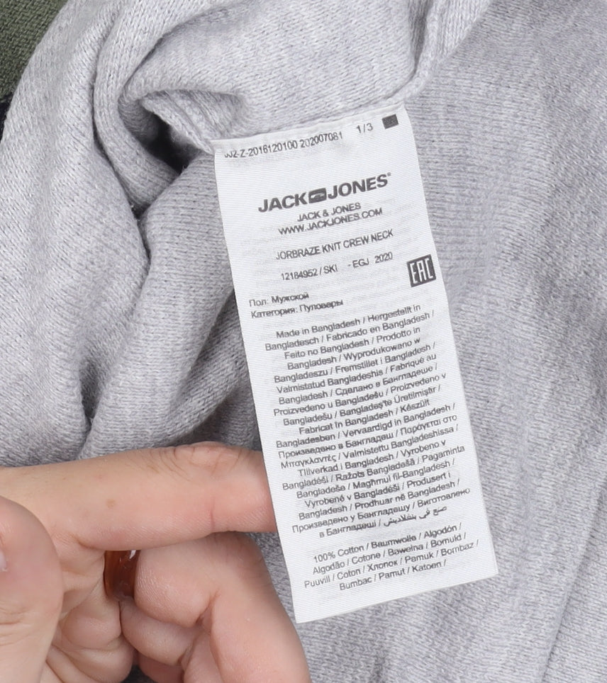 Jack & Jones Men's Green Crew Neck Pullover Jumper M