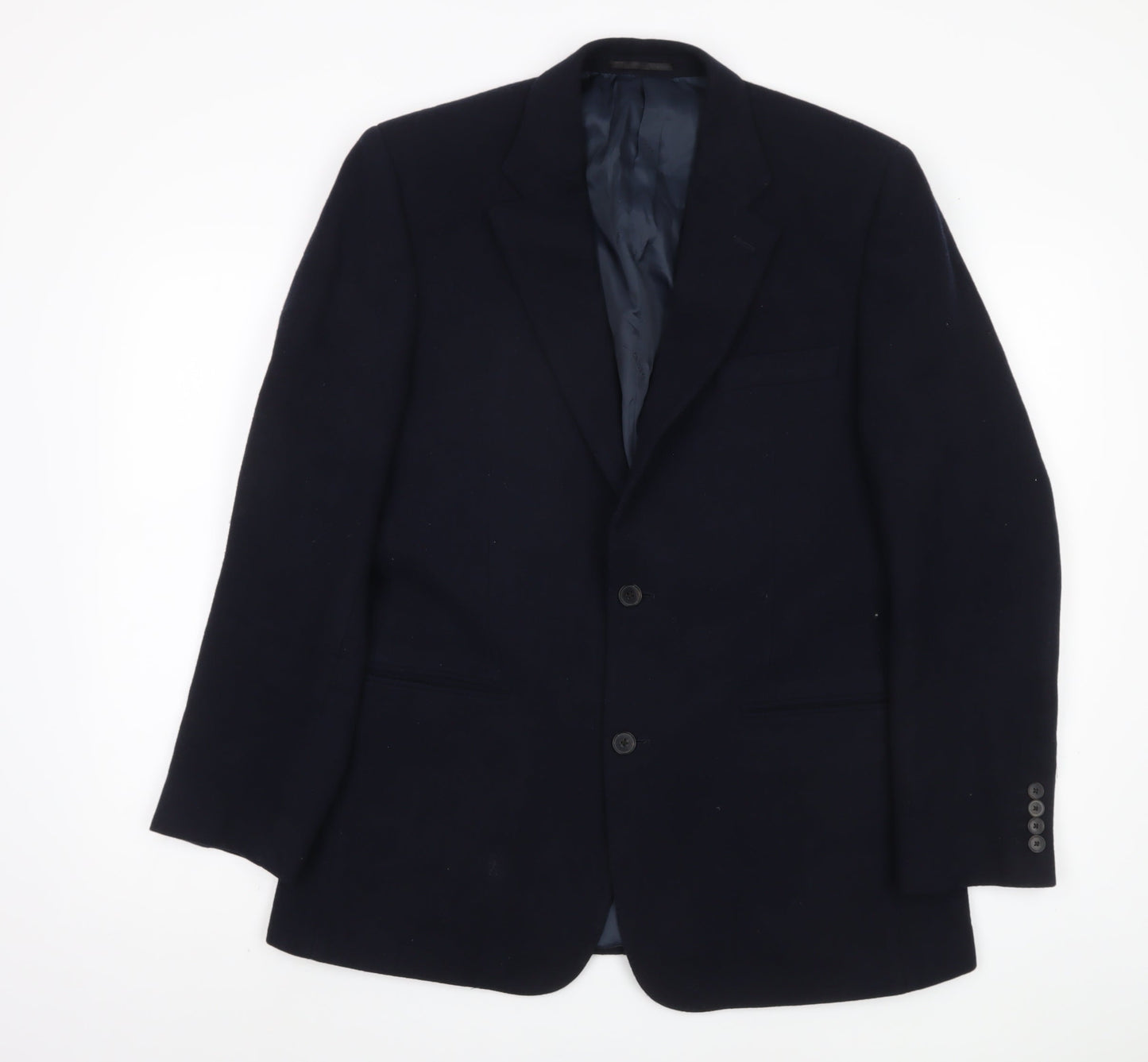 Jaeger Men's Dark Blue Wool Cashmere Blazer 38R