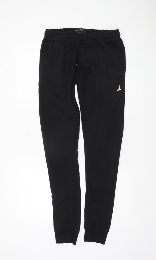 Brave Soul Men's Black Jogger Trousers Medium