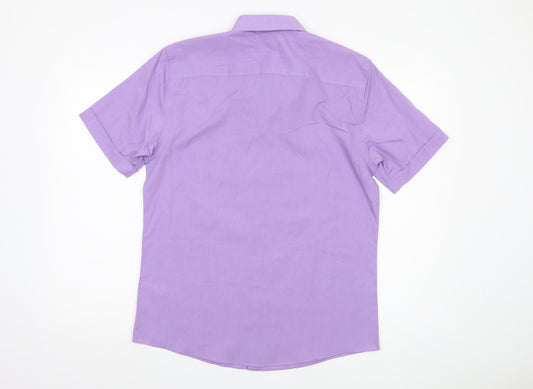 Atlantic Bay Men's Purple Short Sleeve Shirt S
