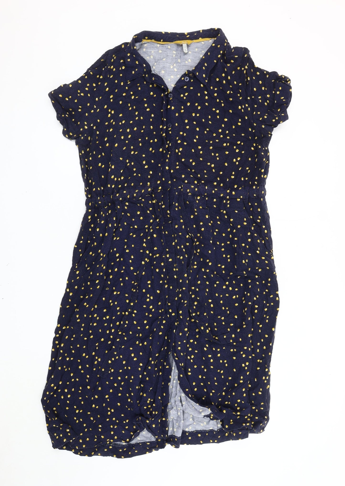 Joules Women's Blue Polka Dot Cotton Dress UK 18