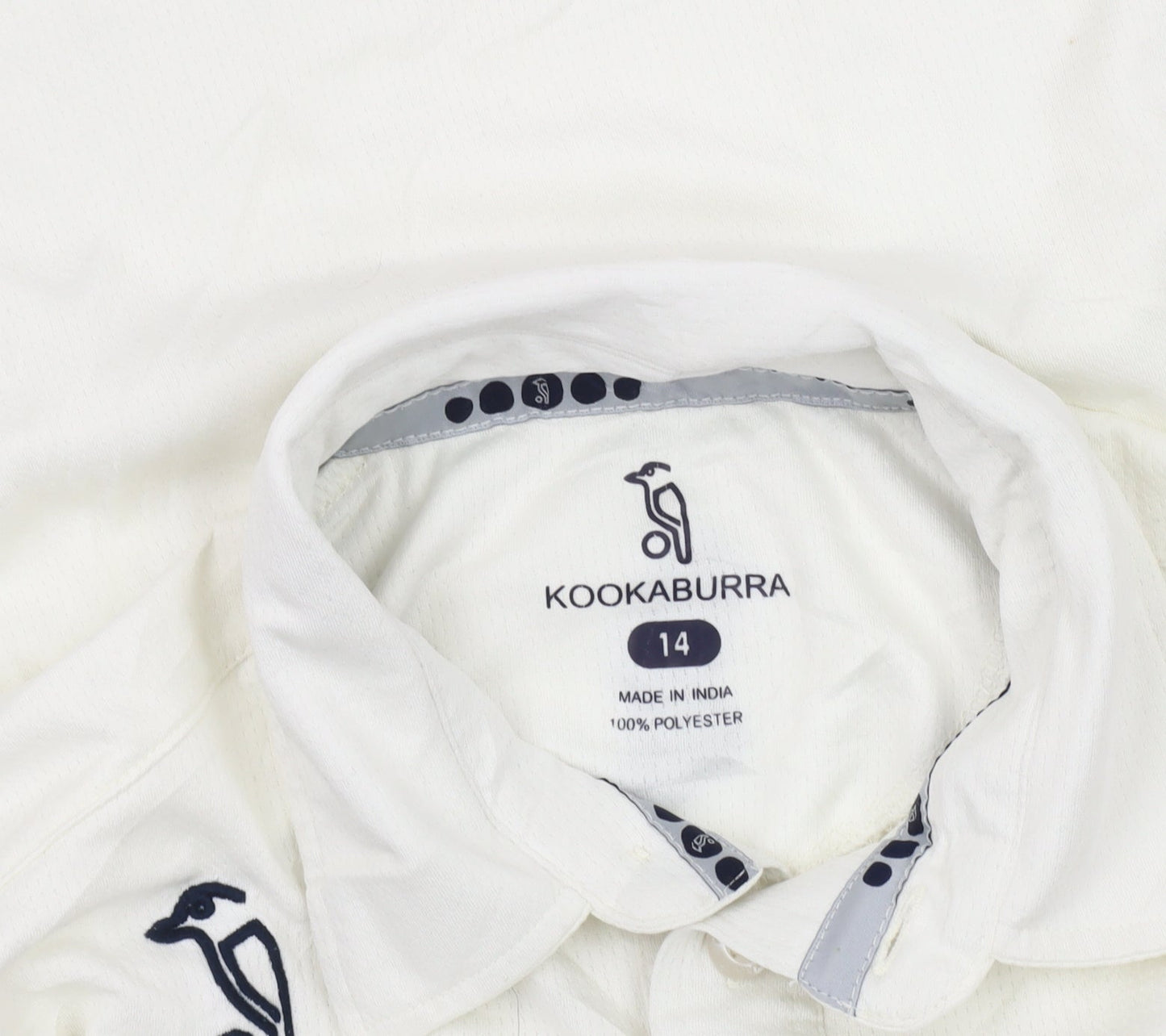 Kookaburra Women's White Polo Shirt, Size 14, Short Sleeve