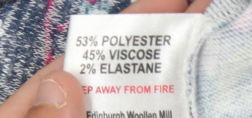 Brand and care label for Isle Women's Multicoloured Floral jumper, size 10
