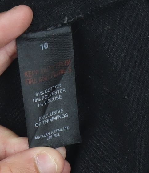 Close-up detail of Matalan Black Pinafore Dress, Women, size 10, Casual Zip