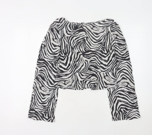 Womens UK Size 10 Pull&Bear Black Viscose Blouse