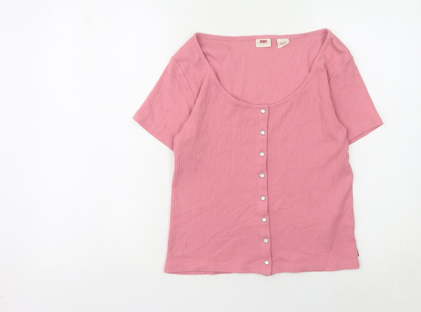 Levi's Women's Pink Scoop Neck T-Shirt - Size L