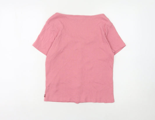Levi's Women's Pink Scoop Neck T-Shirt - Size L