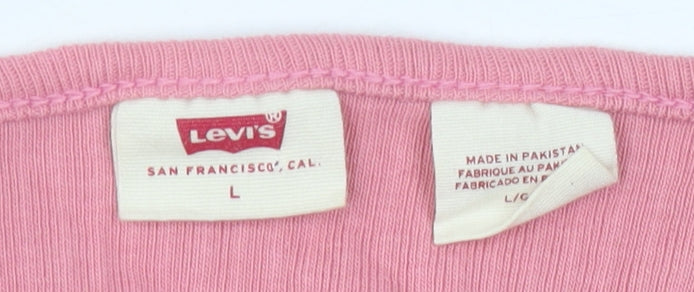 Levi's Women's Pink Scoop Neck T-Shirt - Size L