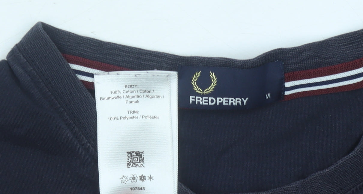 Fred Perry Men's Black M T-Shirt, Short Sleeve, Logo
