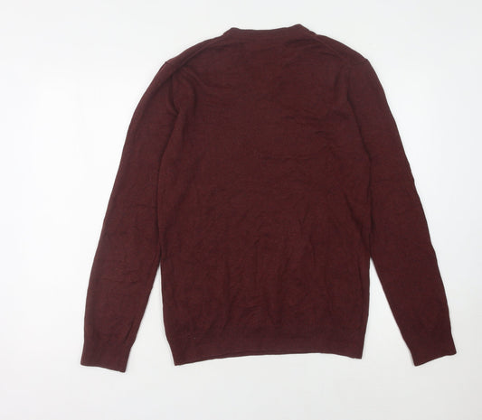 Esprit Men's Red V-Neck Pullover Jumper - Size S