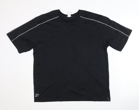 Decathlon Men's Black Basic T-Shirt, Size L