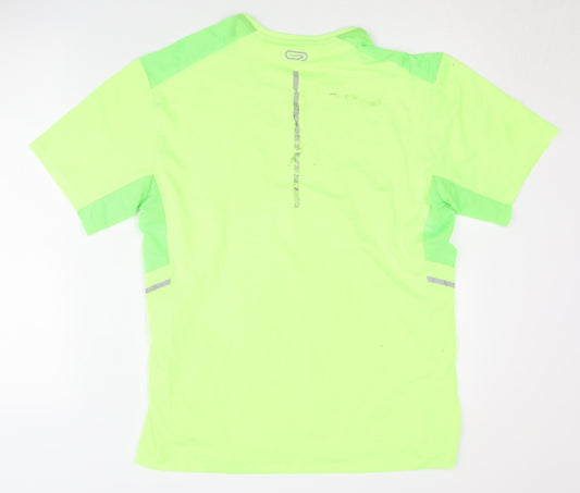 Decathlon Men's Green Reflective Sports T-Shirt M