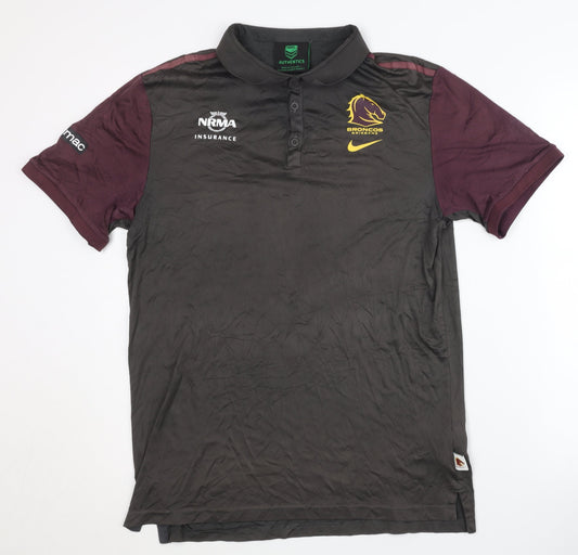 Additional front view of Nike Men's Black Rugby Polo L - Short Sleeve Sports Top