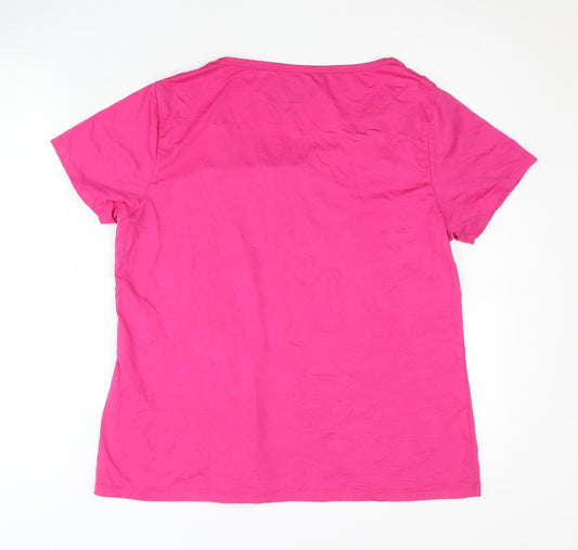 Romester Women's Pink Basic Activewear T-Shirt, S