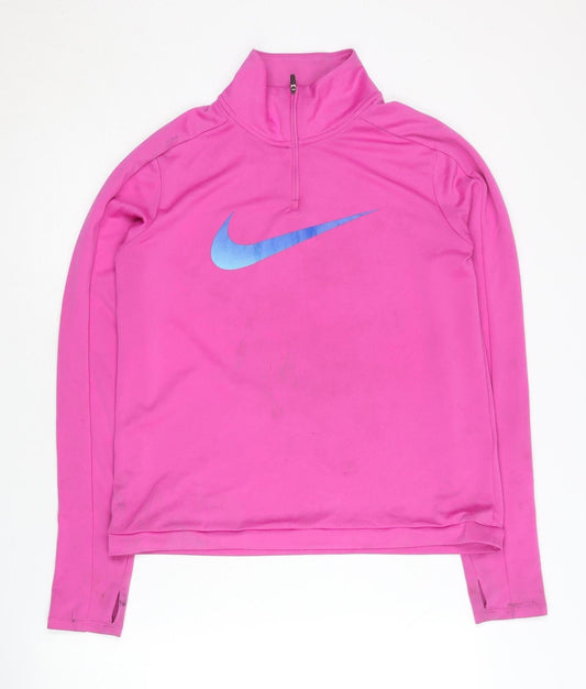 Nike Women's Pink Athletic Pullover - Size M