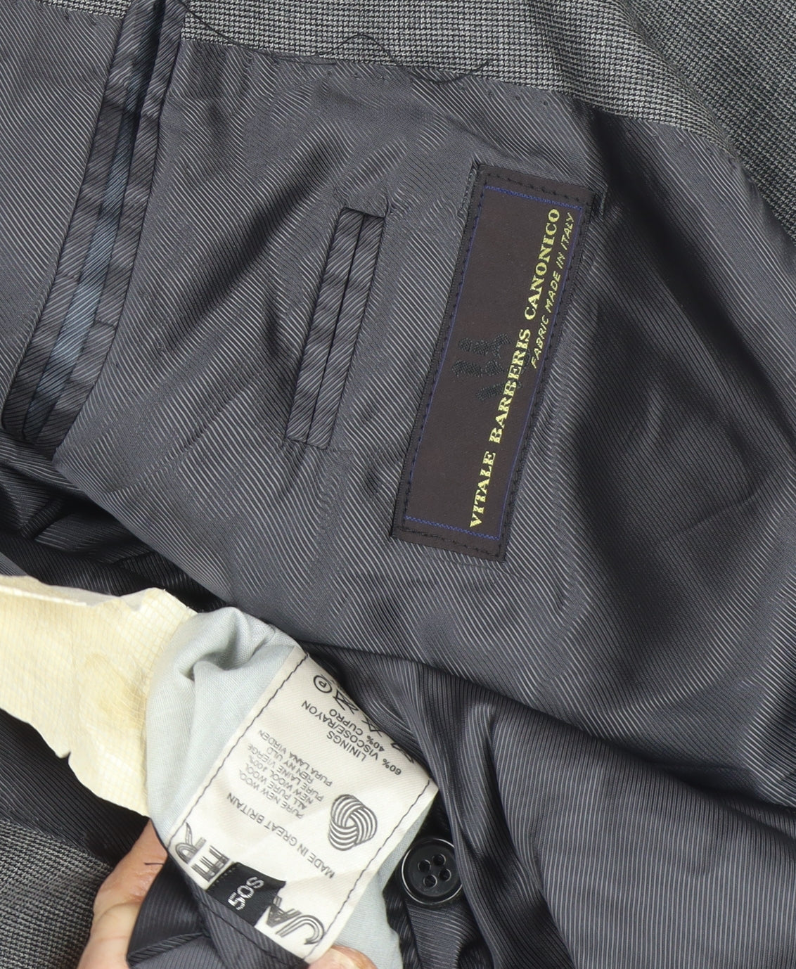 Jaeger Men's Grey Double-Breasted Blazer - Size UK 40