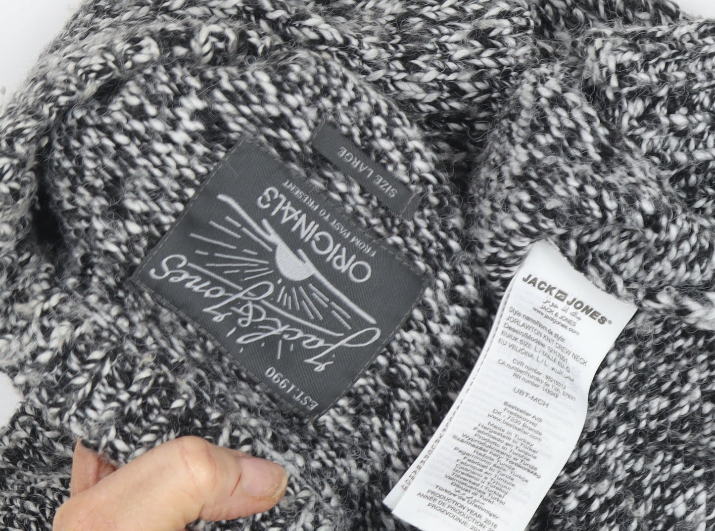 Jack & Jones Men's Grey Pullover Jumper L